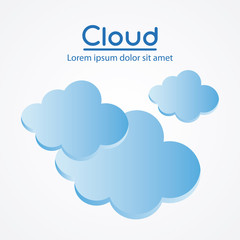 Cloud icon. Weather sky nature and season theme. Blue and white design. Vector illustration