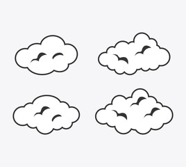 Clouds icon. Weather sky nature and season theme. Isolated design. Vector illustration