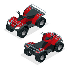 Quad bikes isometric icons set vector graphic illustration © Golden Sikorka