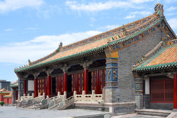 Naklejka premium Shenyang Imperial Palace (Mukden Palace) Chongzheng Hall, Shenyang, Liaoning Province, China. Shenyang Imperial Palace is UNESCO world heritage site built in 400 years ago.