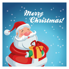 Fototapeta na wymiar Santa cartoon icon. Merry Christmas season and decoration theme. Colorful design. Vector illustration