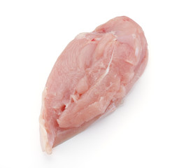 Raw chicken breast fillet isolated on white background