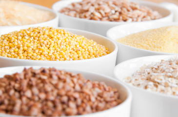 6 cereals: wheat, oat, millet, rice, spelt, buckwheat