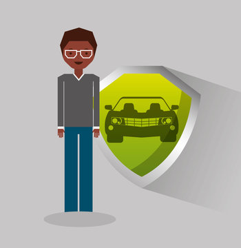 car insurance business icon vector illustration design