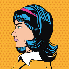 Woman cartoon. Pop art comic and retro theme. Colorful design. Vector illustration
