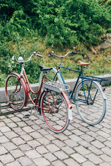 Fototapeta na wymiar Classic vintage retro city bicycle in Stockholm