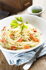Pasta with salmon and cream
