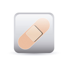 Bandage inside frame icon. Medical and health care theme. Colorful and isolated design. Vector illustration