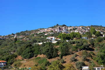 Fototapeta na wymiar Skopelos,village on the hill,Greece