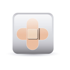 Bandage inside frame icon. Medical and health care theme. Colorful and isolated design. Vector illustration