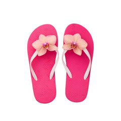 Flip flops close up isolated on white