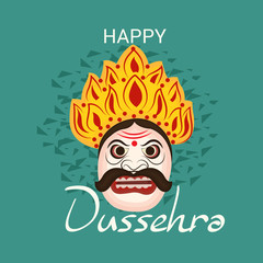 Creative Offer banner or poster of dussehra with Ravana head.
