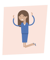 Happy Business woman Jumping for Joy