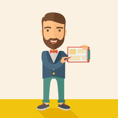 Handsome man with clipboard 