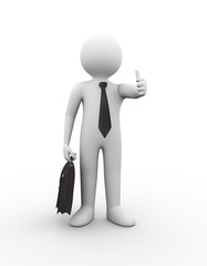 3d businessman thumb up