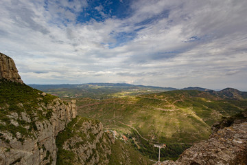 Monserrat, Spain, September 20th, 2016: view on Serra de Collcardus valley from Monserrat monastery