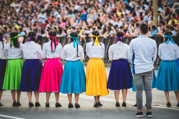 Typical chilean dancers at national festivities