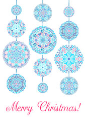 Merry Christmas Card Decorative Balls