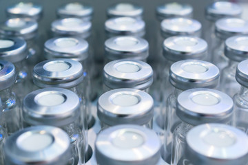 Glass vials for samples.