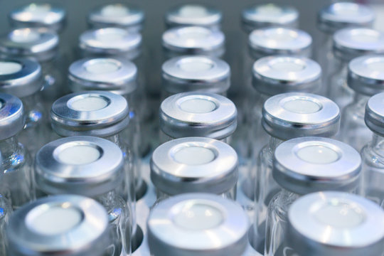Glass vials for samples.