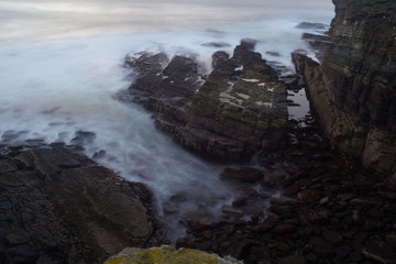 Long exposure of rocks on Orkney