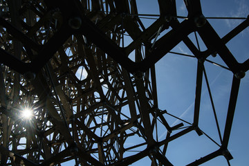 Modern construction looking like metal web.