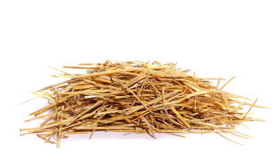 pile straw isolated on white background