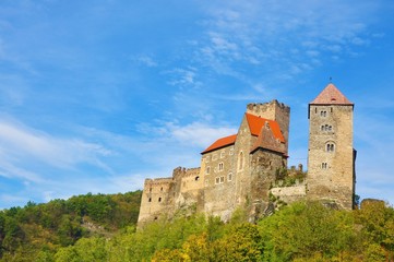 Fototapeta na wymiar View of Hardegg castle in sunny day, Austria.