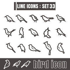 icons set Bird line black Modern Style design elements Geometry