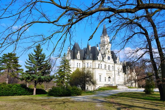 Castle and park in Budmerice, Slovak republic.