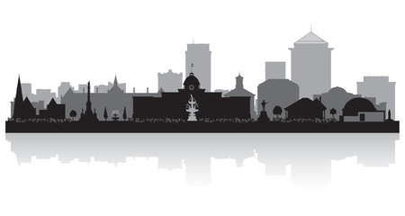 Naklejka premium Montgomery Alabama city skyline silhouette