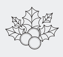 Berry and leaves icon. Merry Christmas season and decoration theme. Vector illustration