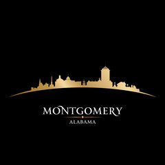 Montgomery Alabama city silhouette black background