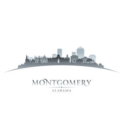 Naklejka premium Montgomery Alabama city silhouette white background