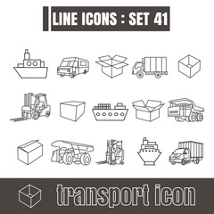 icons set transport line black Modern Style design elements Geom