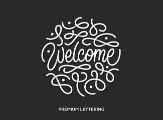Welcome premium lettering vector illustration with beautiful shadows