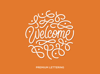 Welcome premium lettering vector illustration with beautiful shadows