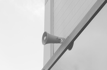 Retro russian audio speaker, outdoor on the street