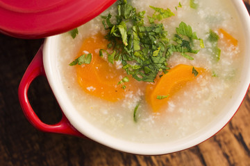 Soup with millet and vegetables