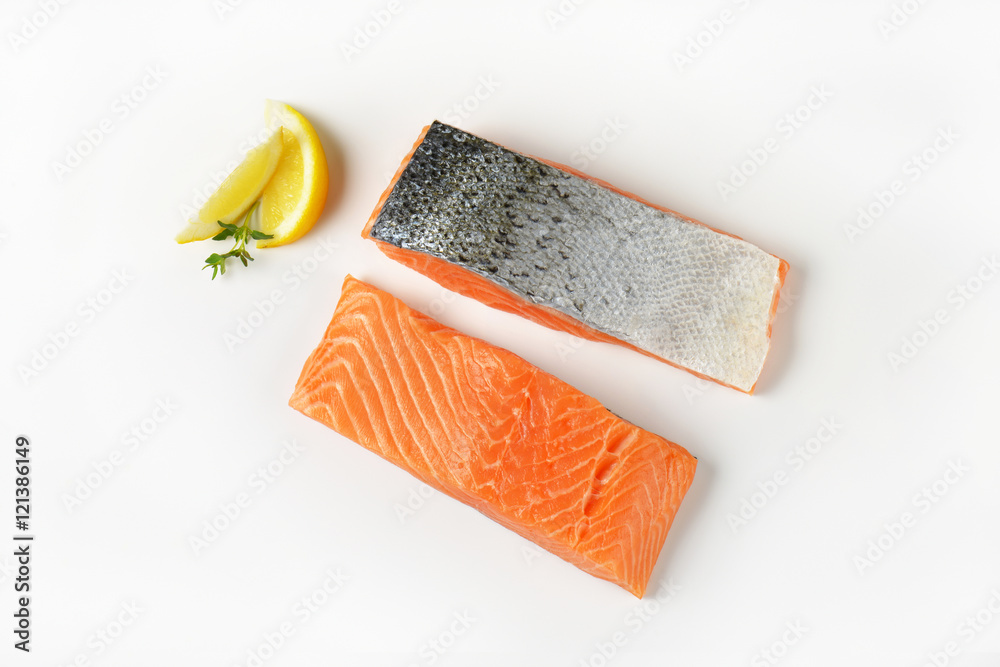 Canvas Prints two raw salmon fillets