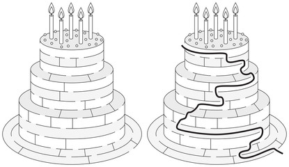 Easy birthday cake maze