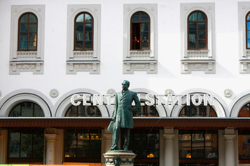 front of The central train station of Stockholm, Sweden