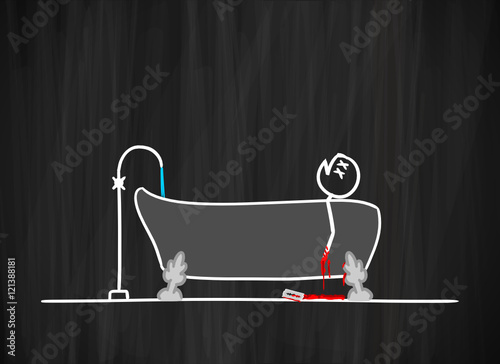 Wie Lange Dauert Der Tod Bei Pulsadern Aufschneiden "tmk suizid pulsadern aufschneiden badewanne I" Stock image and royalty