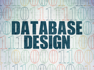 Programming concept: Database Design on Digital Data Paper background