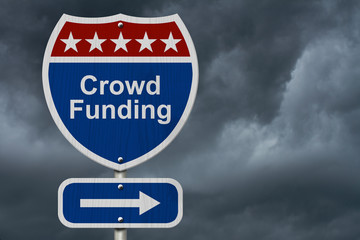 American Crowd Funding Highway Road Sign