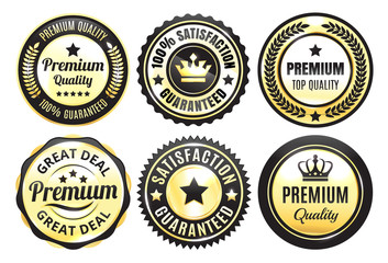 Golden Premium Quality Badges