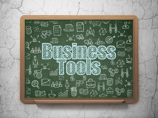 Business concept: Business Tools on School board background