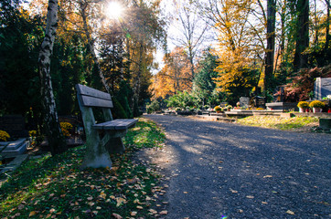 fall in cemetery