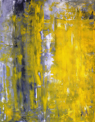 Malarstwo abstrakcyjne szary i żółty - 121389322