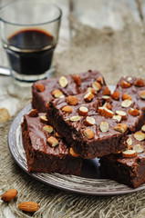 Almond butter brownies dates with almonds